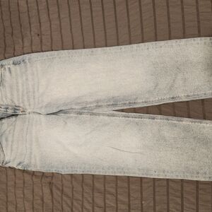 Mom Straight American Eagle Light Blue Jeans